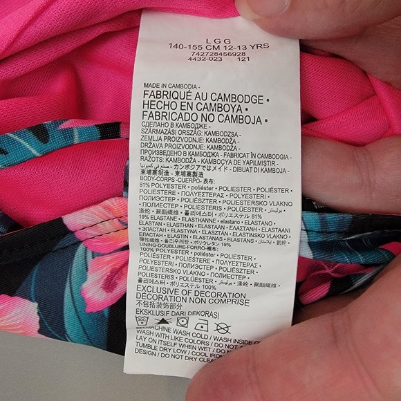 NWOT Hurley Girl's UPF 50+ One-Piece Swimsuit Multicolor - Picture 9 of 12